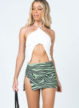   front view of model wearing Princess Polly Bold Move Mini Skirt Green 