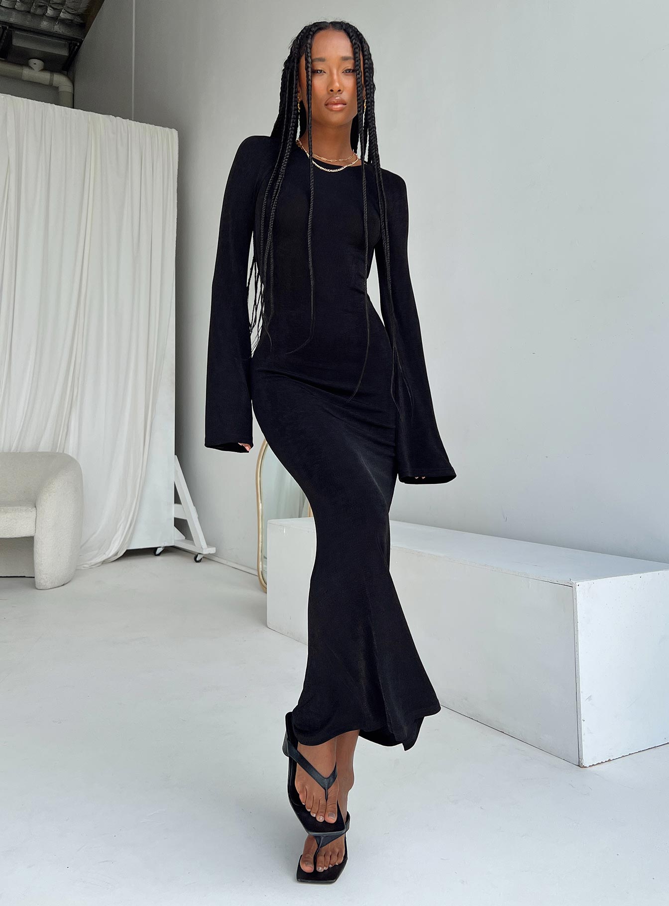 Amersham Long Sleeve Maxi Dress Black | Princess Polly Amersham Long Sleeve Maxi Dress Black | Princess Polly