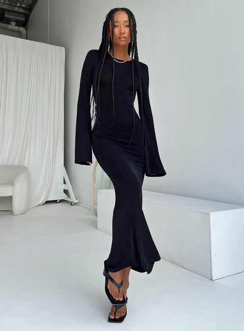Amersham Long Sleeve Maxi Dress Black | Princess Polly Amersham Long Sleeve Maxi Dress Black | Princess Polly