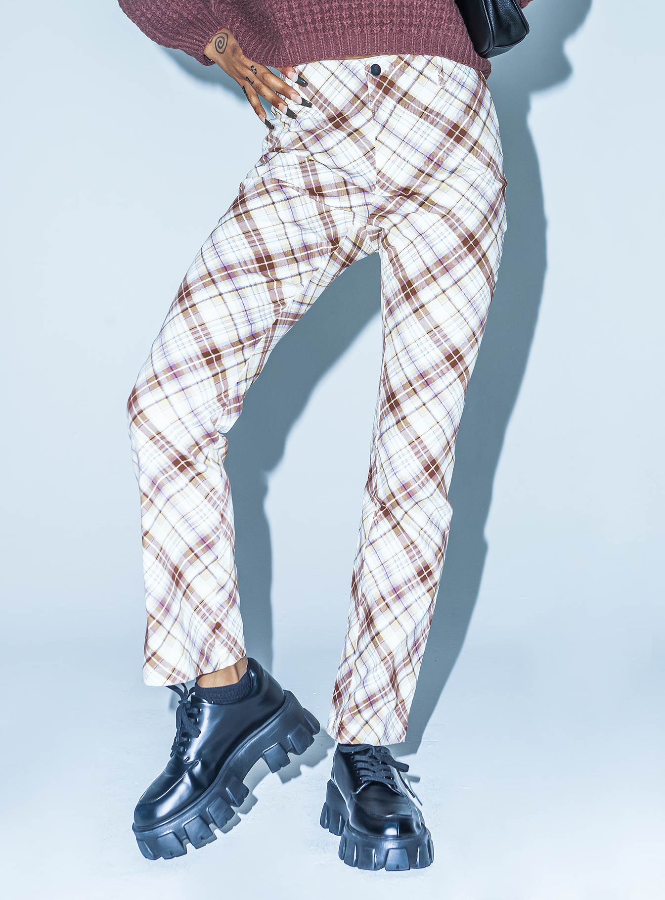 back view of model wearing Princess Polly Kallani Pants Beige 