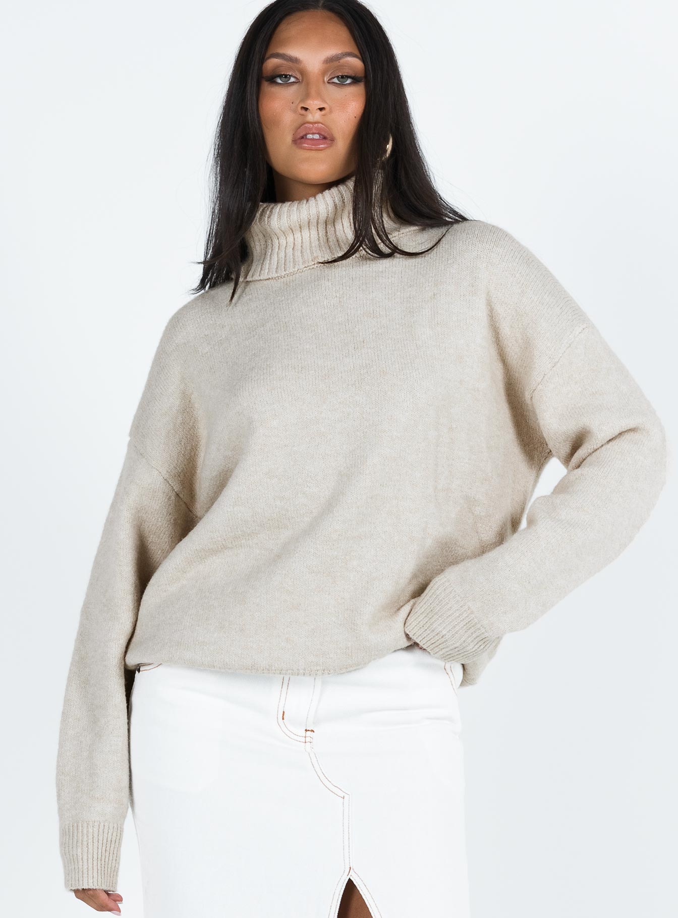 Oswin turtleneck sweater oatmeal