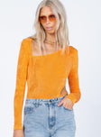 Maira Long Sleeve Bodysuit Orange