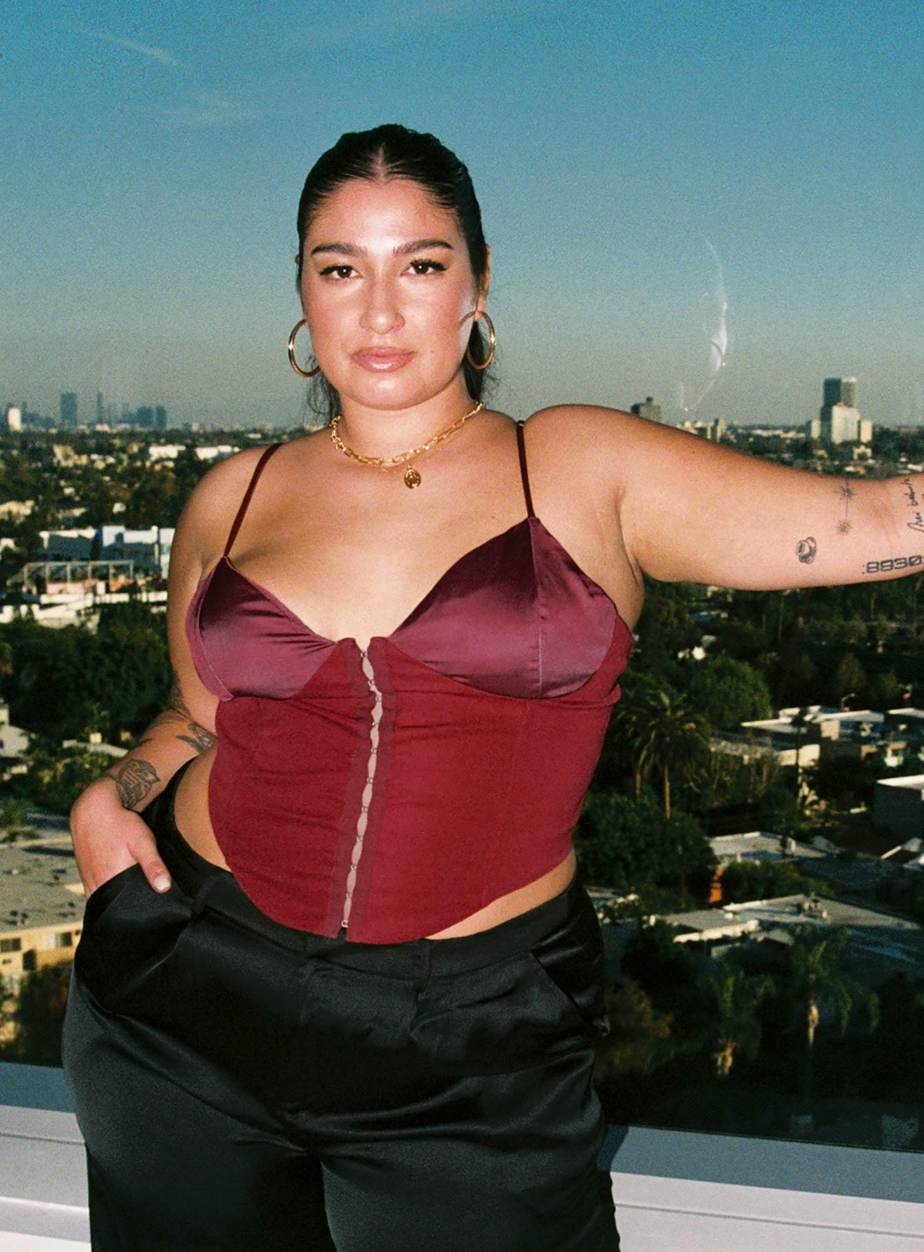 product Princess Polly Sleeveless Scoop Neck  Palisade Corset Top Red Curve