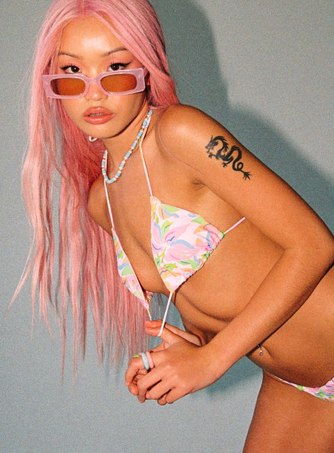Anika Bikini Top Pink Floral