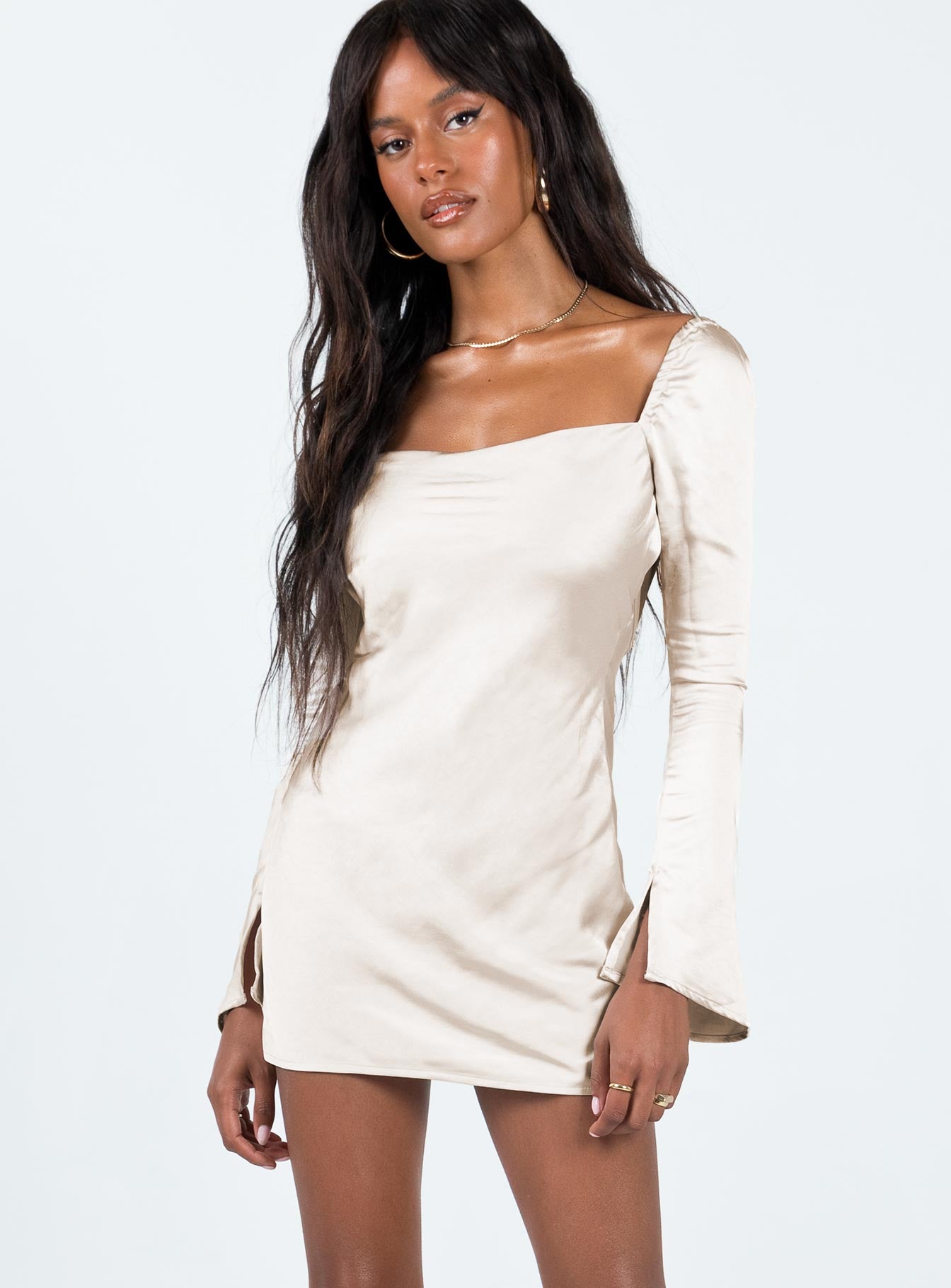 Wallum Long Sleeve Mini Dress Champagne