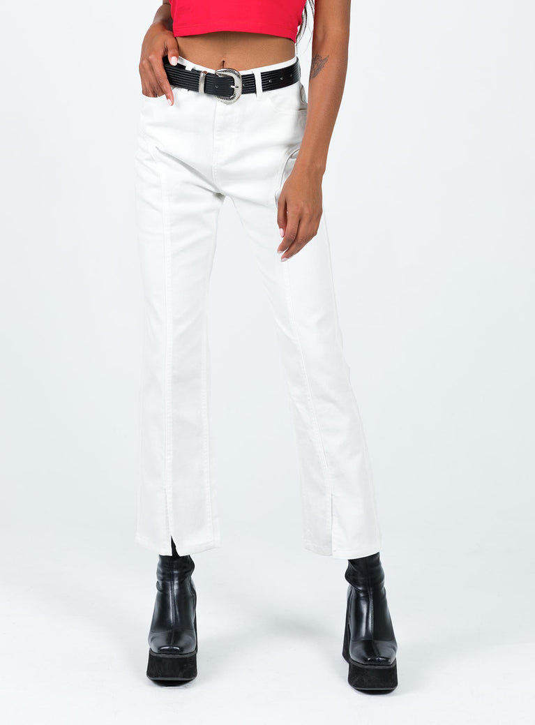 Front view of model wearing  front Princess Polly  Demi Pant White