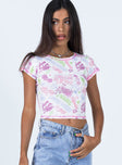 front view of model wearing Princess Polly Cosmic Girl Top Multi 