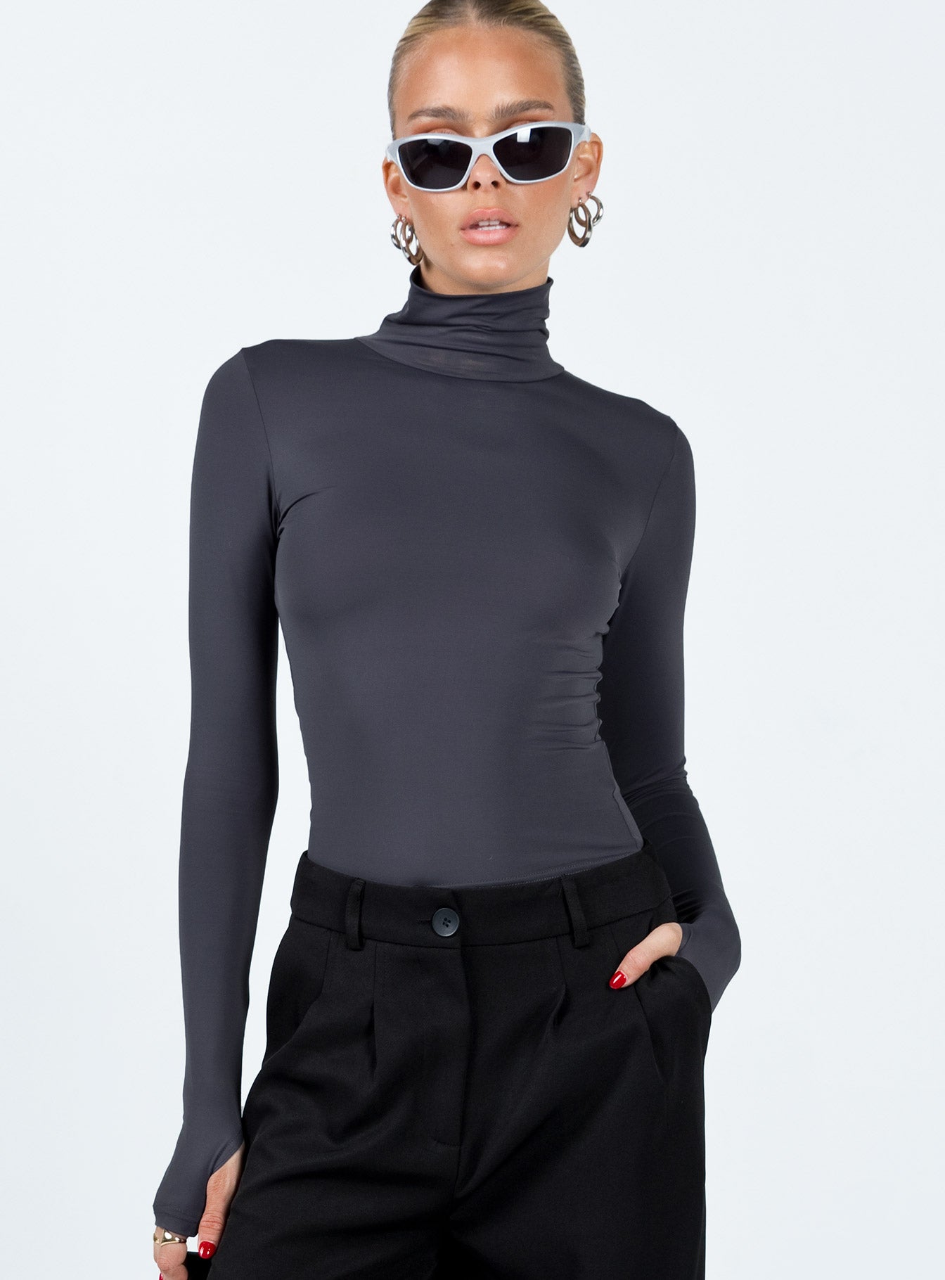 Grey long sleeve outlet turtleneck