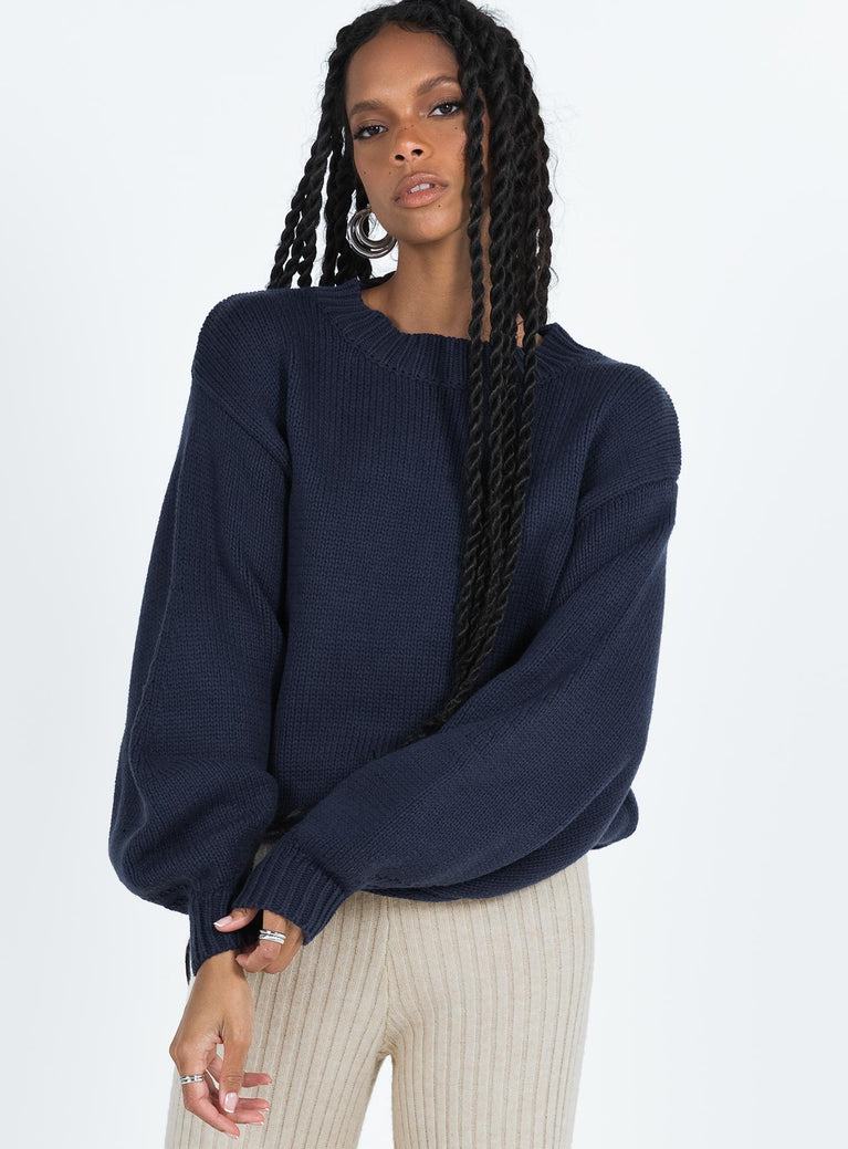 Harmony Knit Sweater Navy