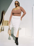 Tanna Midi Skirt Cream Curve Princess Polly  Midi 
