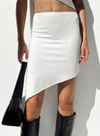 Ames Asymmetric Mini Skirt White Princess Polly  Midi 