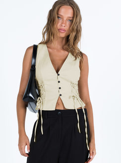 product Princess Polly Sleeveless V-Neck  Stavia Vest Top Cream