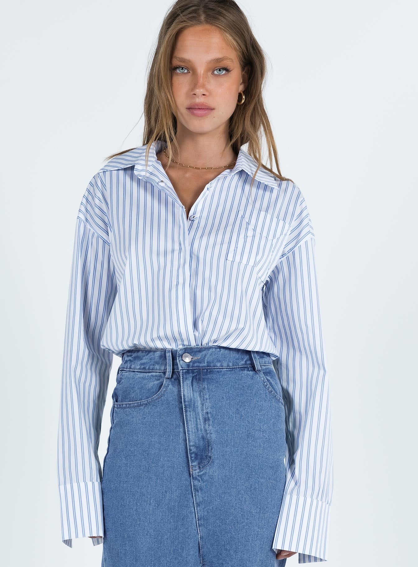 Letters To You Shirt Blue Stripe