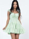 Princess Polly Sweetheart Neckline  Oski Mini Dress Green