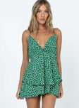 Princess Polly Plunger  Talking About Love Mini Dress Green Floral