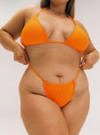 Orange bikini bottom Cheeky cut bottoms Slim sides Fully lined