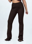 front view of model wearing Princess Polly Anderson Pants Brown 