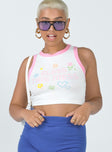 front view of model wearing Princess Polly Bless This Mess Top White 