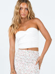 Front view of model wearing  front Princess Polly Sleeveless Sweetheart  Caridi Knit Top White