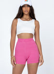 Shorts Slim fitting Princess Polly Exclusive  63% rayon 37% nylon Soft knit material Elasticated waistband
