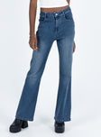 Princess Polly Mid Rise  Carvalho Flare Jeans Mid Wash Denim