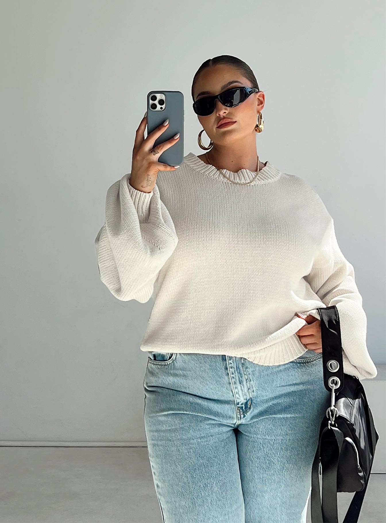 Harmony Sweater Beige Curve Princess Polly  regular 