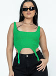 product Princess Polly Sleeveless Square Neck  Mackenzie Top Green