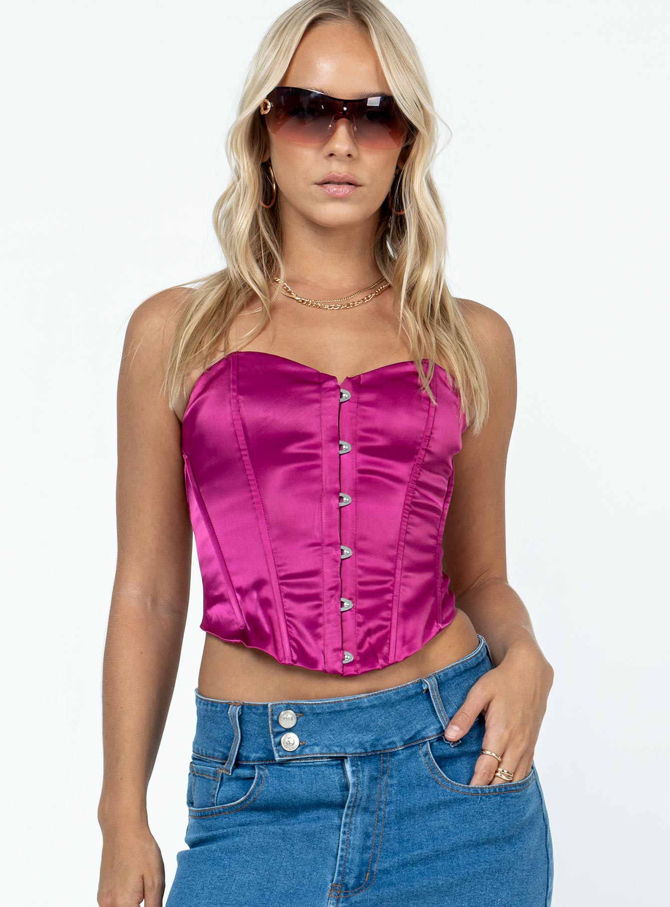 product Princess Polly Sleeveless Square Neck  In The Moment Strapless Top Pink