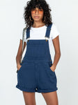 Overalls Denim material Adjustable buckle straps Button fastening at sides Large chest pocket Classic four pockets  Gold-toned hardware  Fixed rolled hem