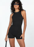 Romper Ribbed material Tank style Invisible zip fastening at back