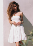 Princess Polly Sweetheart Neckline  Fahy Strapless Mini Dress White