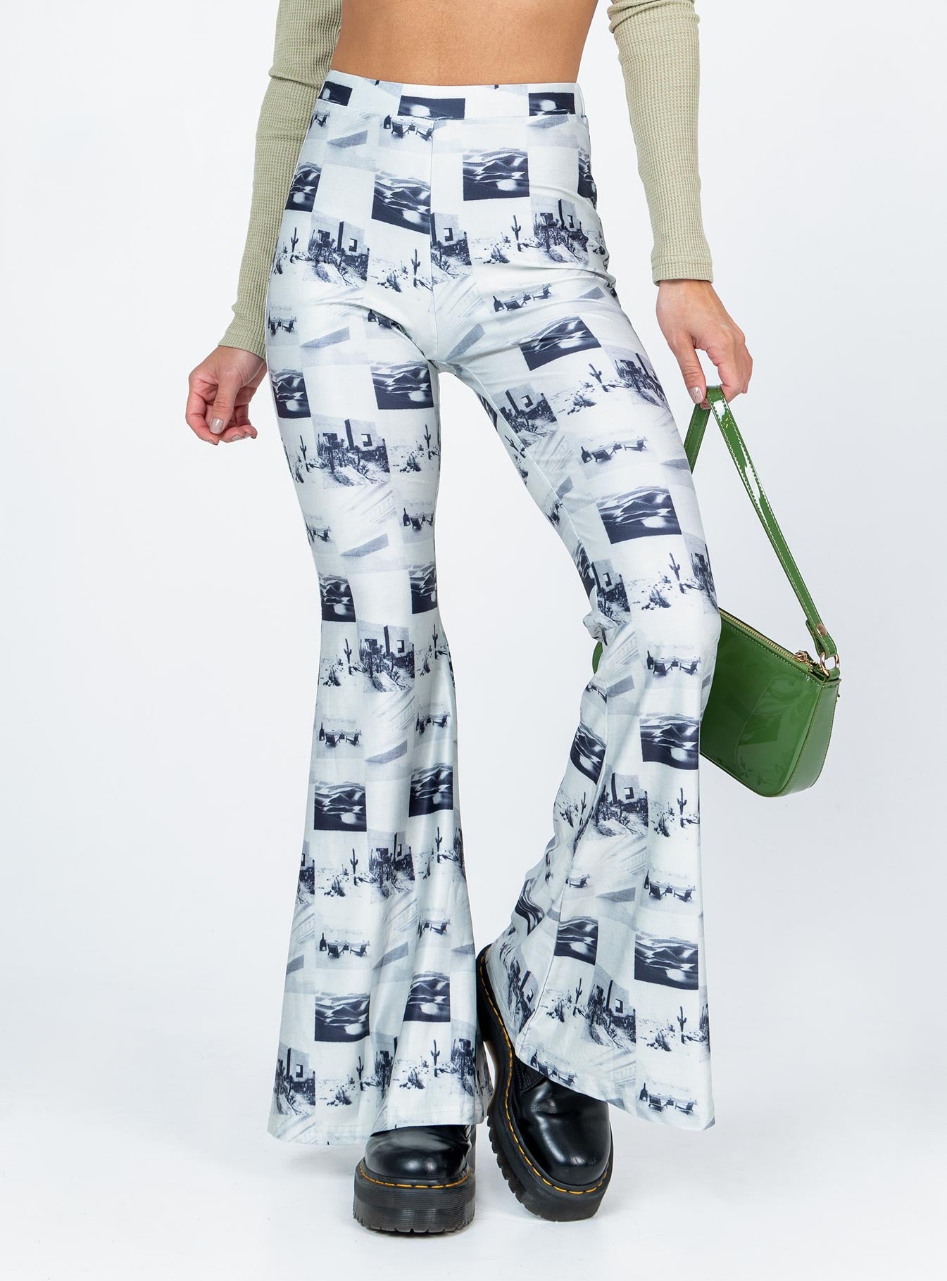 front view of model wearing Princess Polly Rosita Pants White 