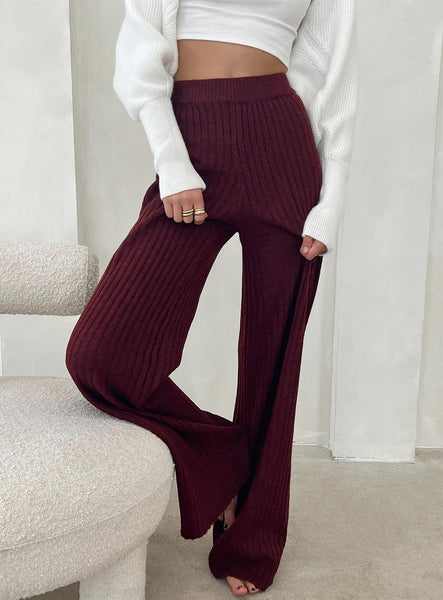 Montana Knit Pants Maroon