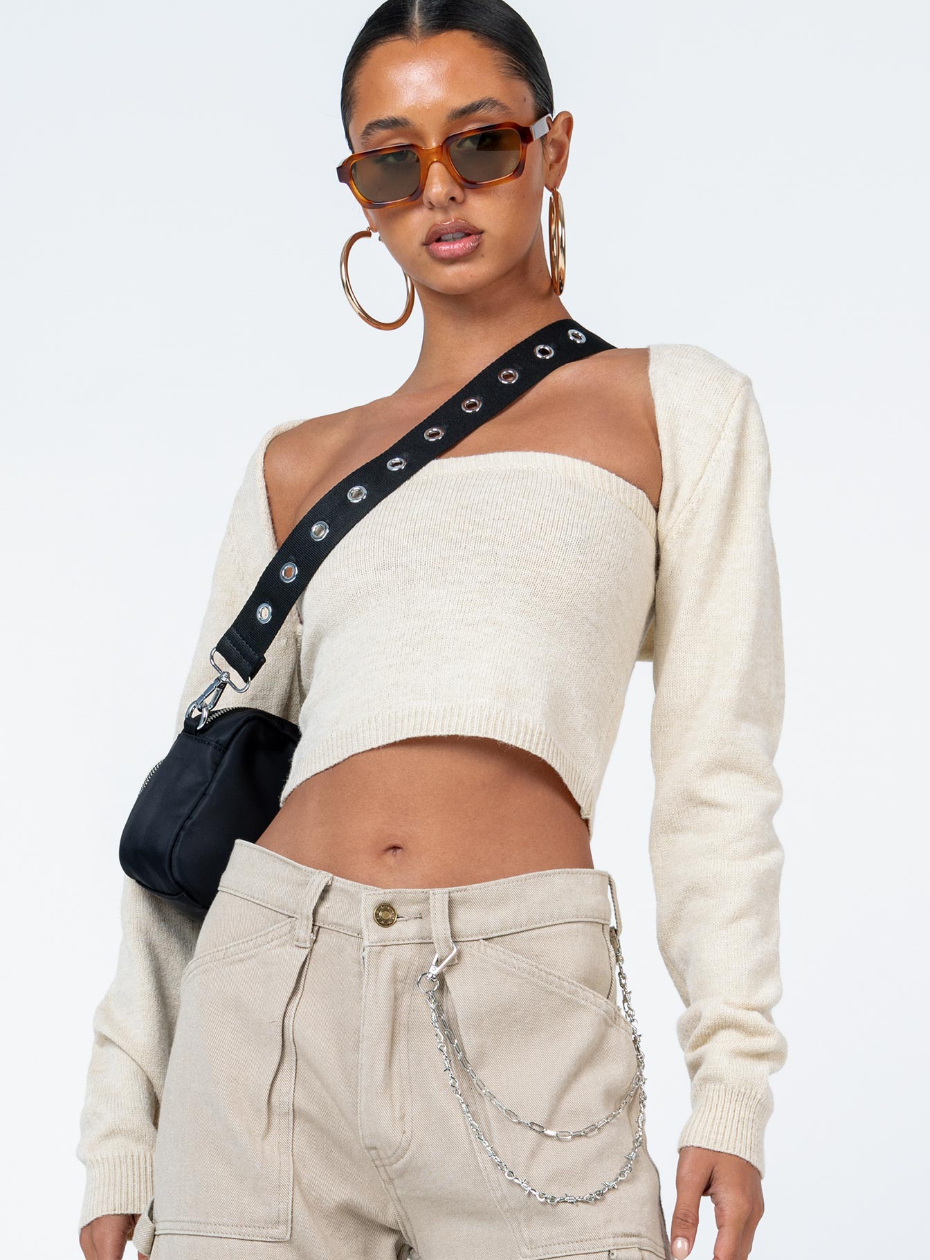 Casey Sweater Set Beige Princess Polly  Cropped 