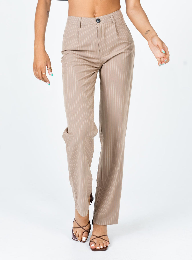 Princess Polly low-rise  Titius Pants Beige Tall