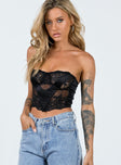 product Princess Polly Sleeveless Square Neck  Harto Lace Strapless Top Black