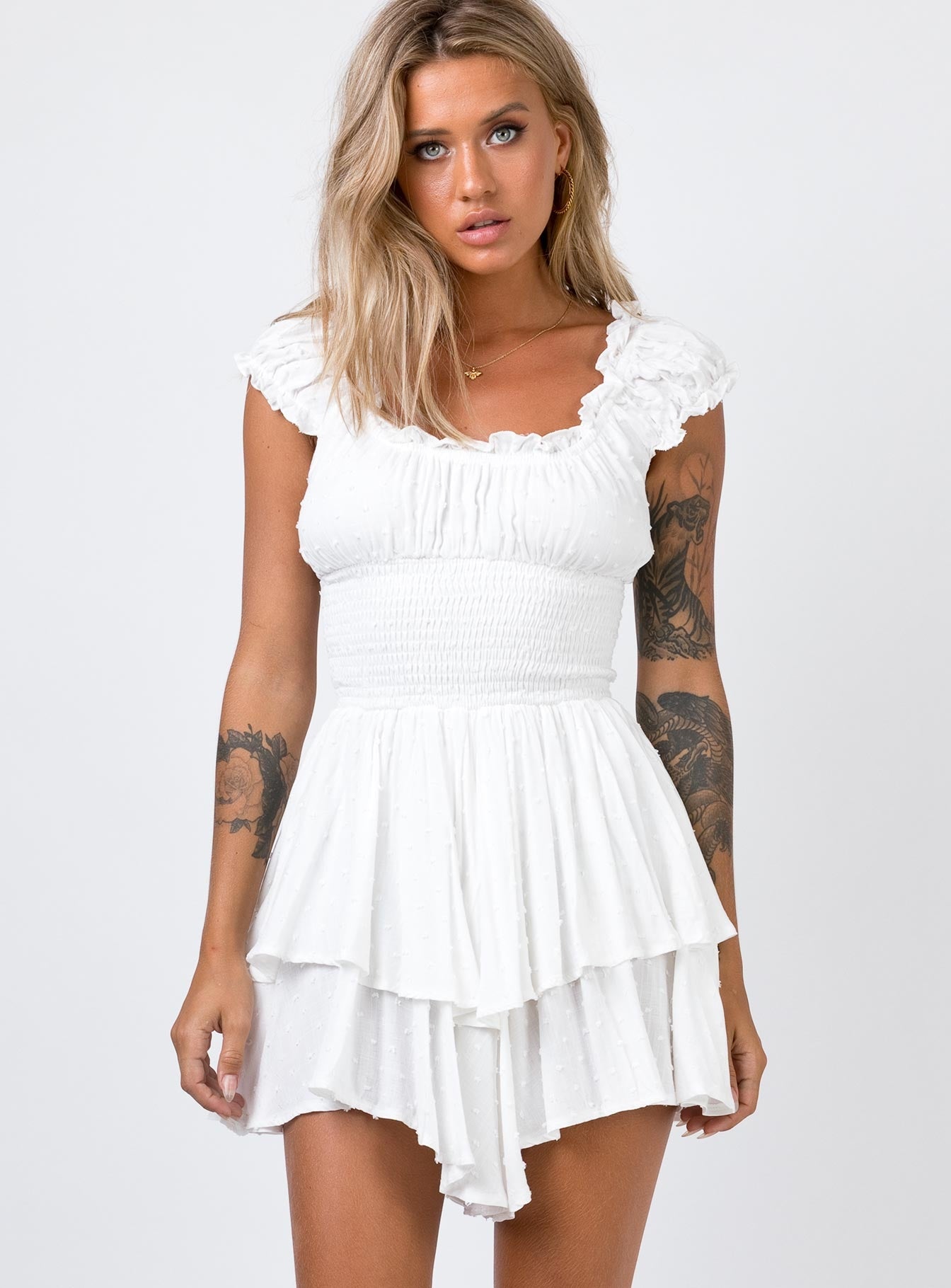 The Love Galore Romper White Lower Impact