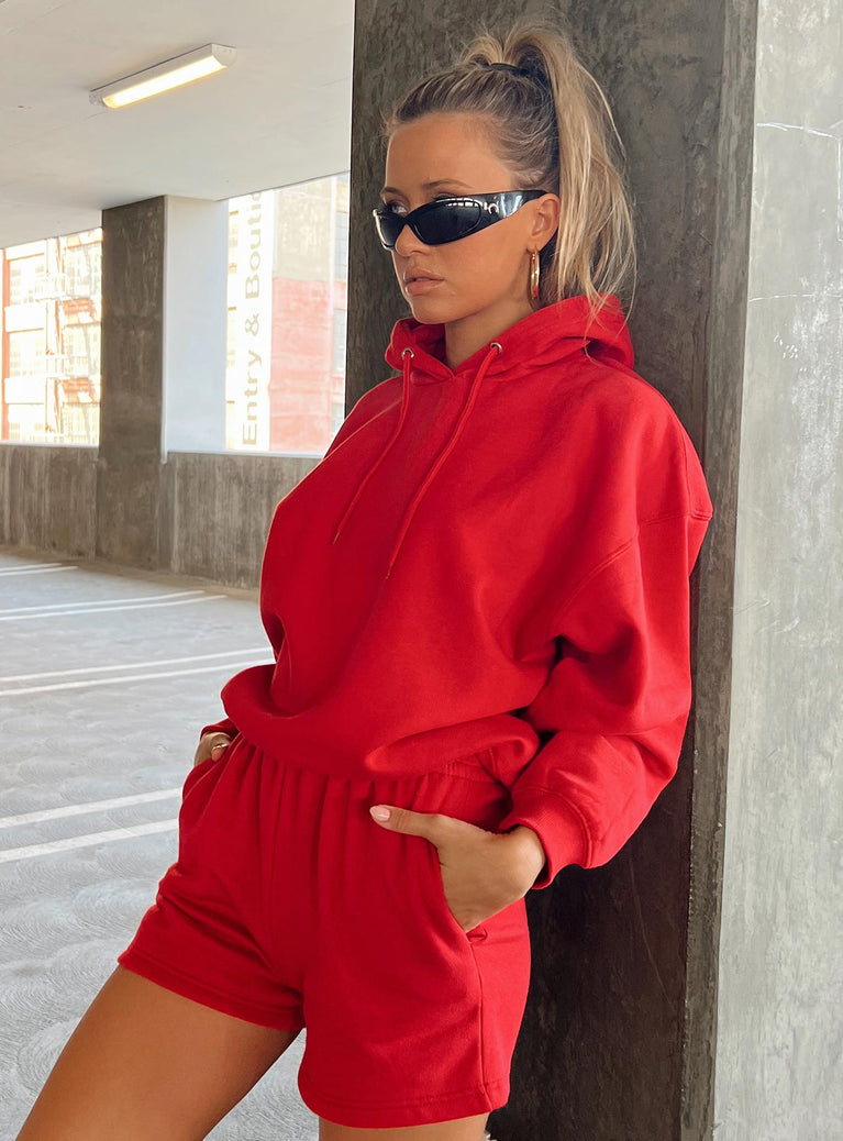 Voce Hoodie Red Princess Polly  Cropped 