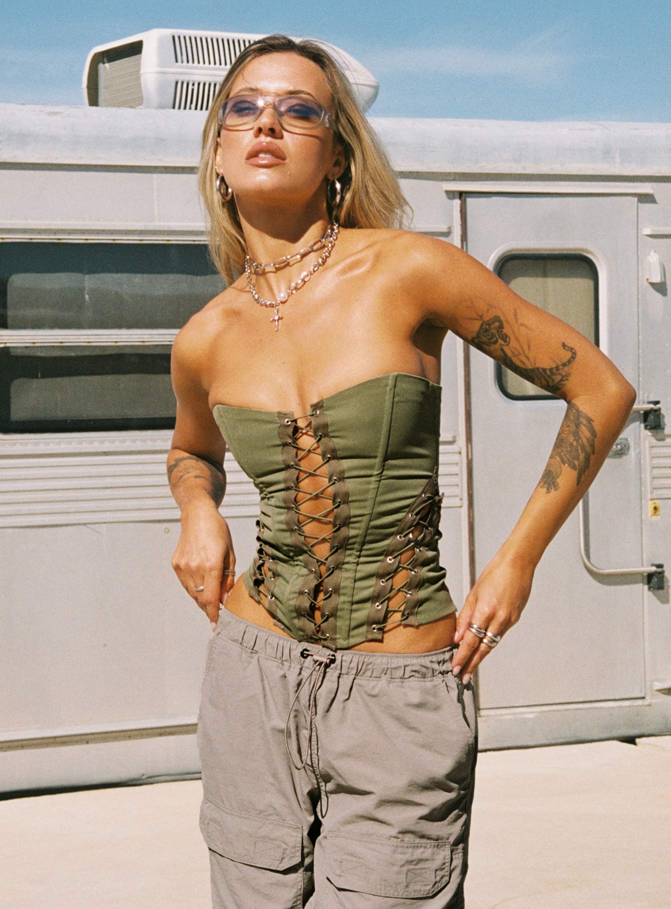 Eden Lace Up Corset Green | Princess Polly Eden Lace Up Corset Green | Princess Polly