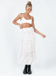 Athena Maxi Skirt White / Pink Floral Princess Polly  Maxi 