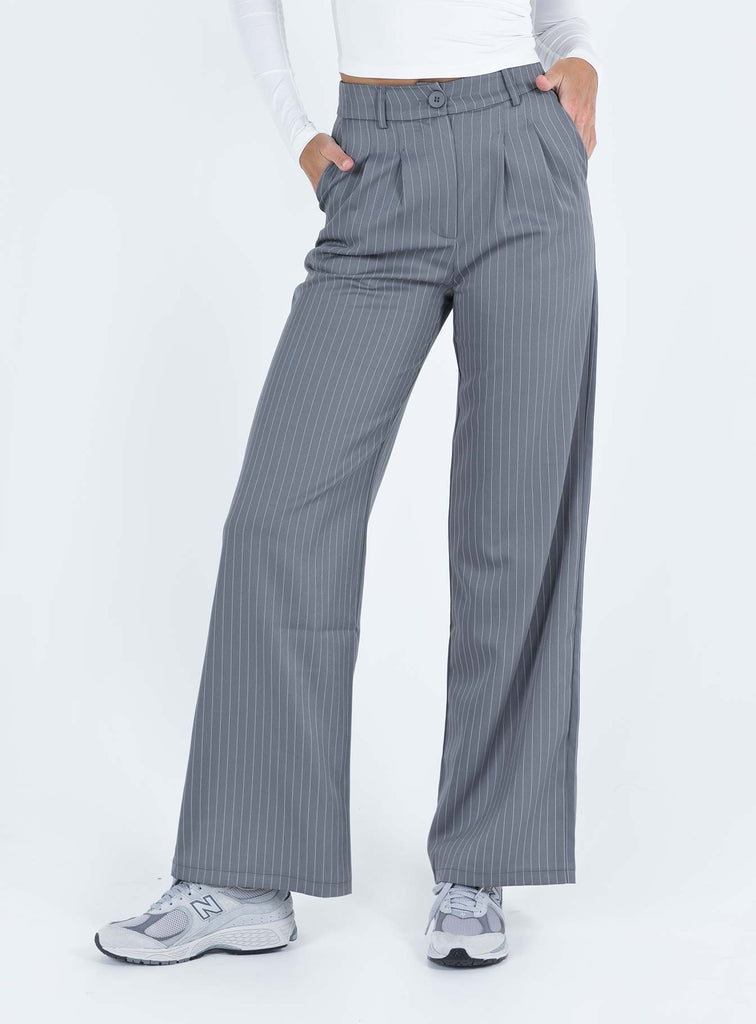 Archer Pants Pinstripe Grey Tall