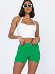 Shorts Knit material  High waisted  Elasticated waistband 