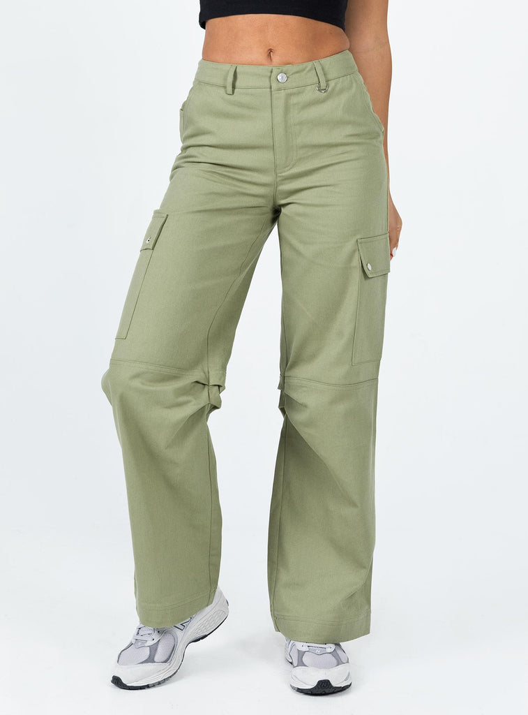 Fallout Mid Rise Cargo Pants Green
