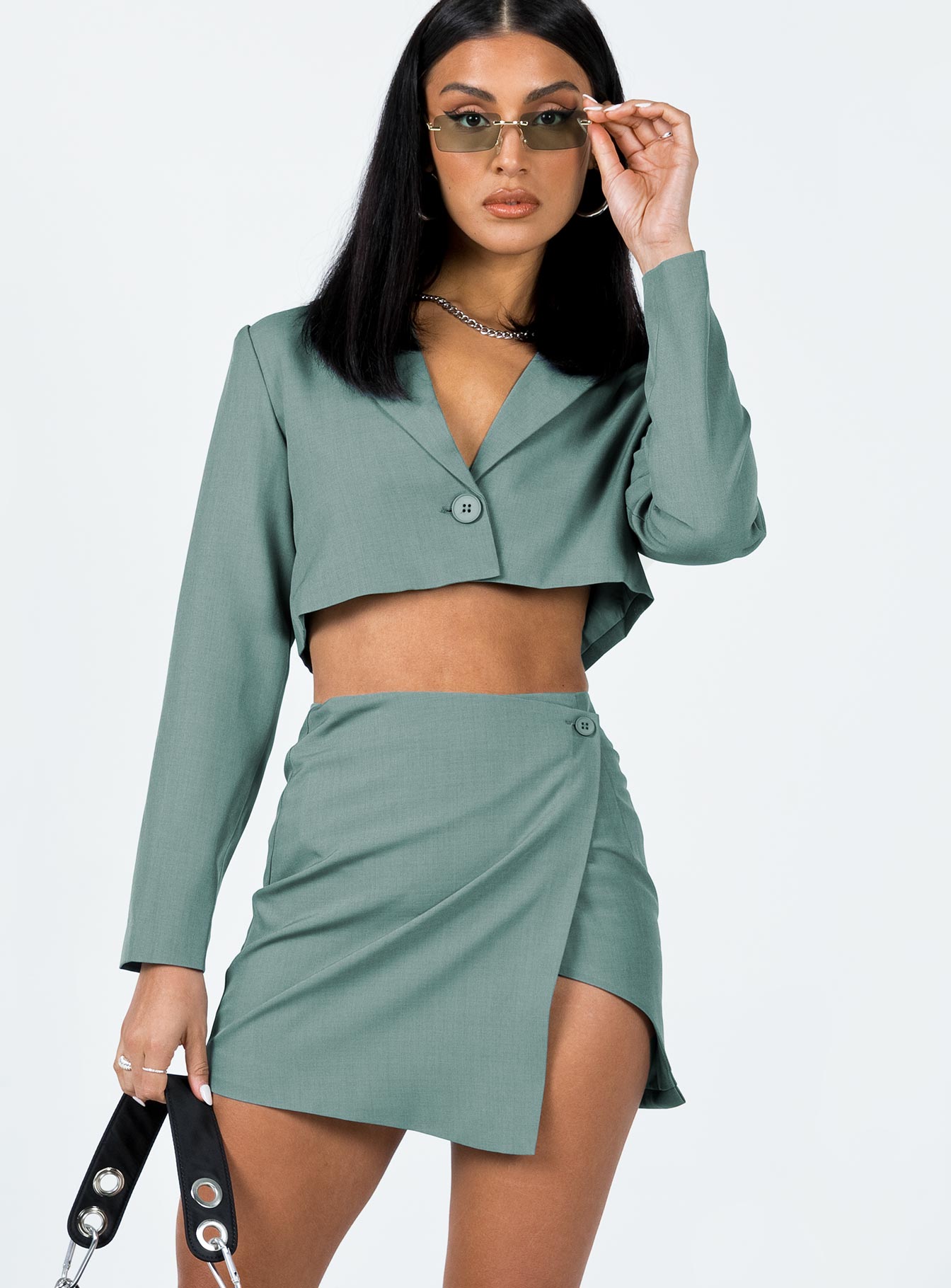 product The Reggie Mini Skirt Slate Princess Polly  Mini Skirts 