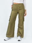 product Princess Polly High Waisted Pants High Waisted Pants High Waisted Pants  Cademan Cargo Pants Khaki