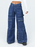 product Princess Polly Mid Rise  The Ragged Priest Clacker Jean Mid Blue Denim