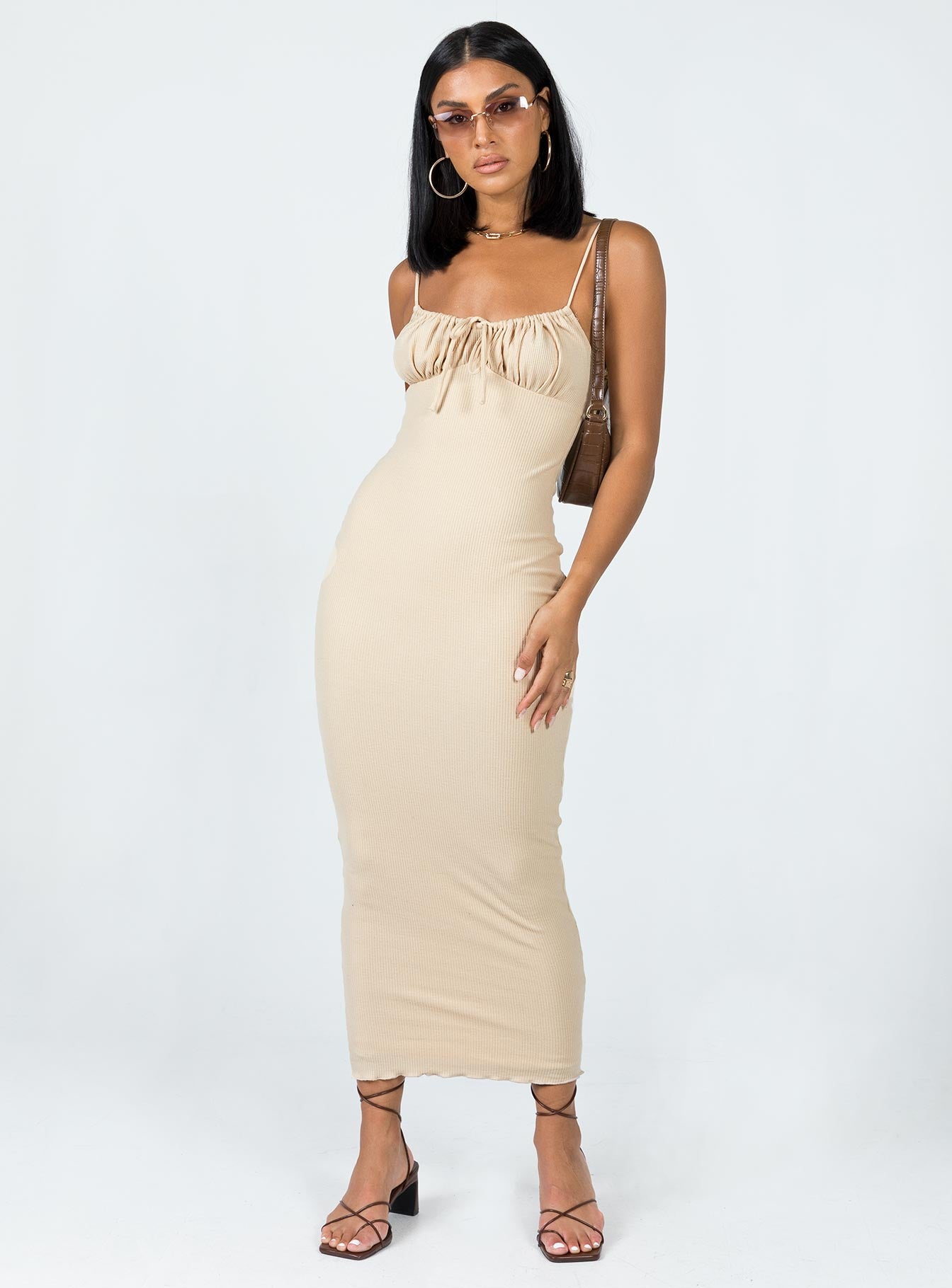 Slow Dancing Maxi Dress Beige Princess Polly - Main Image
