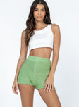 Shorts Knit material  High waisted  Elasticated waistband 