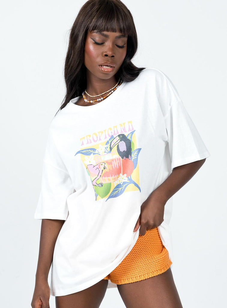 Tropicana Oversized Tee White