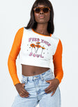 Feed Your Soul Long Sleeve Top Orange